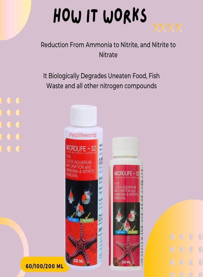 VAYINATO Aquatic Remedies Micro Life S2 Beneficial Bacteria Liquid Bacterial Suspension For Quick Aquarium Maturation And Ammonia And Nitrite Removal (50 Ml) - Image 5